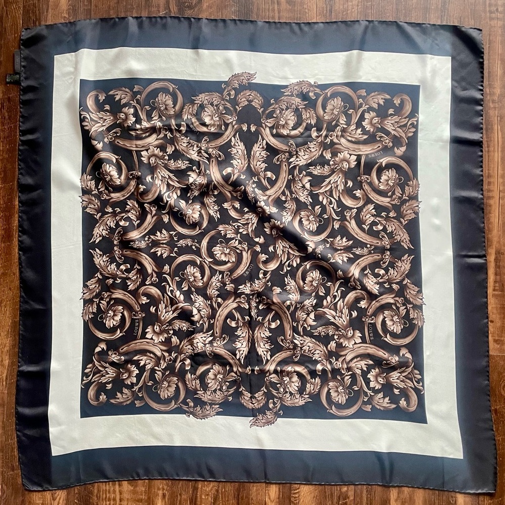 LOEWE Paisley Floral Stripe Silk Scarf